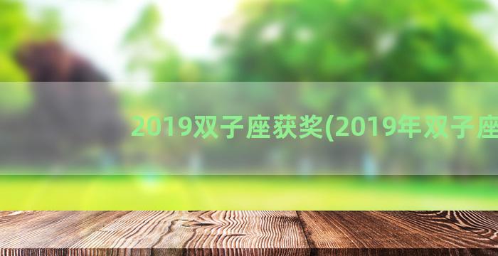 2019双子座获奖(2019年双子座)